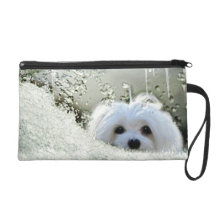 Snowdrop the Maltese Clutch Bag/Purse Wristlets