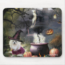 Snowdrop the Maltese Halloween Mousepad mousepads