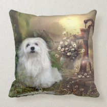 Snowdrop the Maltese Pillow/Cushion pillows