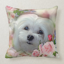 Snowdrop the Maltese Pillow/Cushion