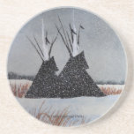 Snowdusted Tipis Drink Coaster