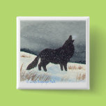 Snowdusted Wolf button