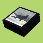 Snowdusted Wolf Trinket Box