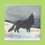 Snowdusted Wolf magnet