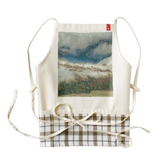 Snowfall in a mountainous area zazzle HEART apron