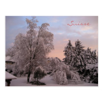 Snowfall in Switzerland postcards