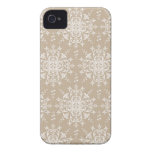 Snowflake Abstract on Tan iPhone 4 Case-Mate Case