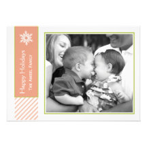 Snowflake and Stripes  |  Holiday Photo Cards Announcements