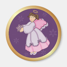 Snowflake Angel Fridge Magnets
