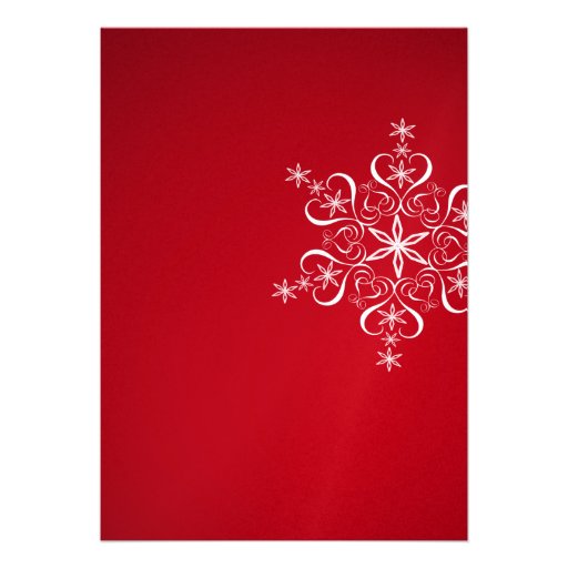 Snowflake Anniversary Party Red Personalized Invite