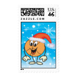 snowflake basketball santa postage stamp