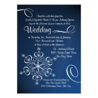 Snowflake Blue Elegance Winter Wedding Custom Announcements