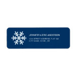 Snowflake Blue Holiday address labels