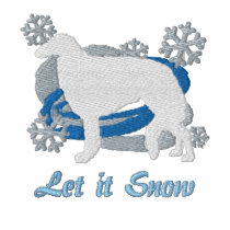 Snowflake Borzoi Embroidered Long Sleeve Shirt embroidered shirts by MenagerieMayhem Snowflake Borzoi Embroidered Long Sleeve Shirt embroidered shirts