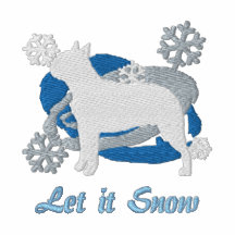 Snowflake Boston Terrier Embroidered Shirt