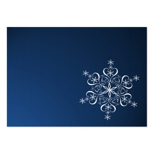 Snowflake Bridal Registry Card Dark Blue Business Card (back side)