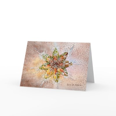 Snowflake cactus holiday greeting card by DebraLeeBaldwin