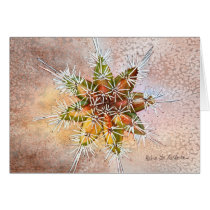 Snowflake cactus holiday greeting card cards