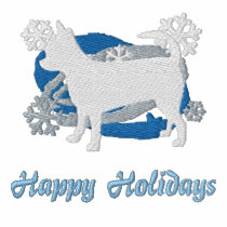 Snowflake Chihuahua Embroidered Shirt (Long Slve) embroidered shirts by MenagerieMayhem Snowflake Chihuahua Embroidered Shirt (Long Slve) embroidered shirts