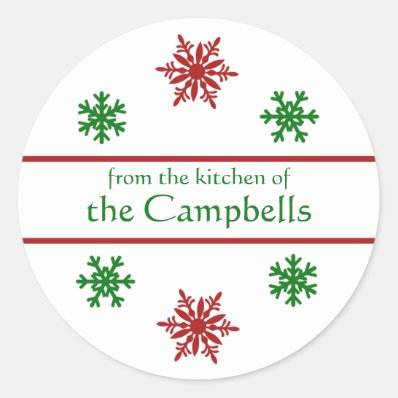 Snowflake Christmas Gift Tag Round Sticker