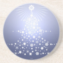 snowflake Christmas tree coaster Blue