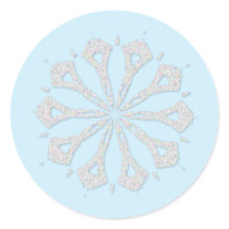 Snowflake  Collection Round Stickers