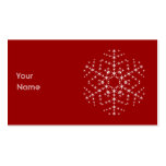 Snowflake Design in Dark Red and White. Business Card Templates