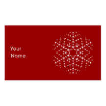 Snowflake Design in Dark Red and White. Business Card Templates