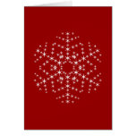 Snowflake Design in Dark Red and White. Greeting Cards