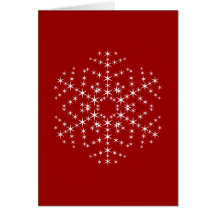 Snowflake Design in Dark Red and White. Greeting Cards