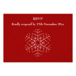 Snowflake Design in Dark Red and White. Custom Invites