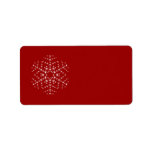 Snowflake Design in Dark Red and White. Labels