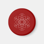 Snowflake Design in Dark Red and White. Magnets
