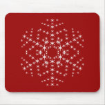 Snowflake Design in Dark Red and White. Mousepad