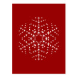 Snowflake Design in Dark Red and White. Postcard