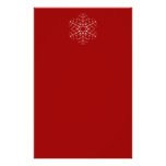 Snowflake Design in Dark Red and White. Stationery