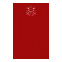 Snowflake Design in Dark Red and White. Stationery