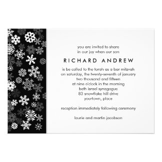 Snowflake Edge 2 Bar Mitzvah Custom Invites