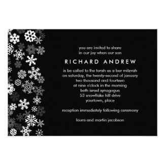 Snowflake Edge Bar Mitzvah Invites