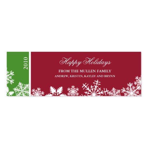 Snowflake Edge Holiday Gift Tag Business Card Template