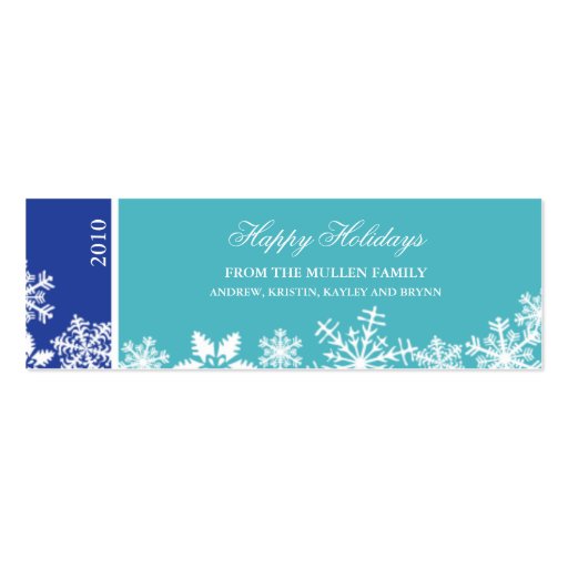Snowflake Edge Holiday Gift Tag Business Cards (front side)