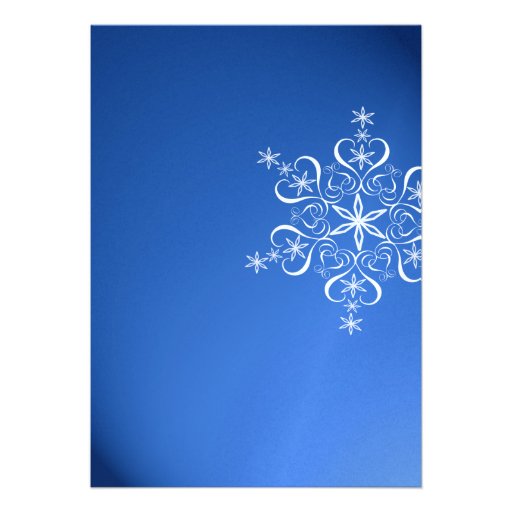 Snowflake Engagement Party Blue Invitation