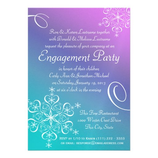 Snowflake Engagement Party Personalized Announcement