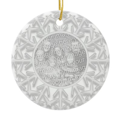 Snowflake Engagement Photo Ornament