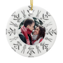 Snowflake Engagement Photo Ornament