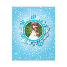 Snowflake frame gallery wrap canvas