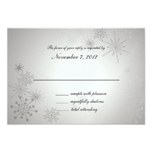 Snowflake Gems Silver Wedding Response Personalized Invitations