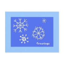 Snowflake greetings postcards