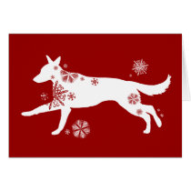 Snowflake GSD Dog Holiday Greeting Card