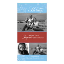 Snowflake Happy Holidays Blue Photo Card photo cards